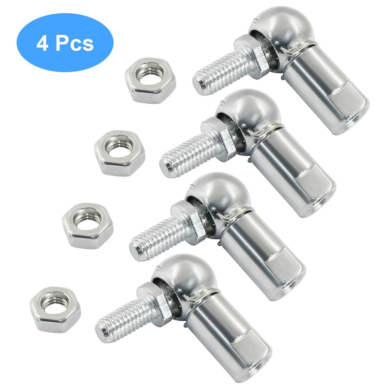 [Australia - AusPower] - 4 PCS m8 x 1.25mm Right Thread Ball Head Joint Rod End Bearing, Carbon Steel Ball Socket End Fitting for Hinge Door 