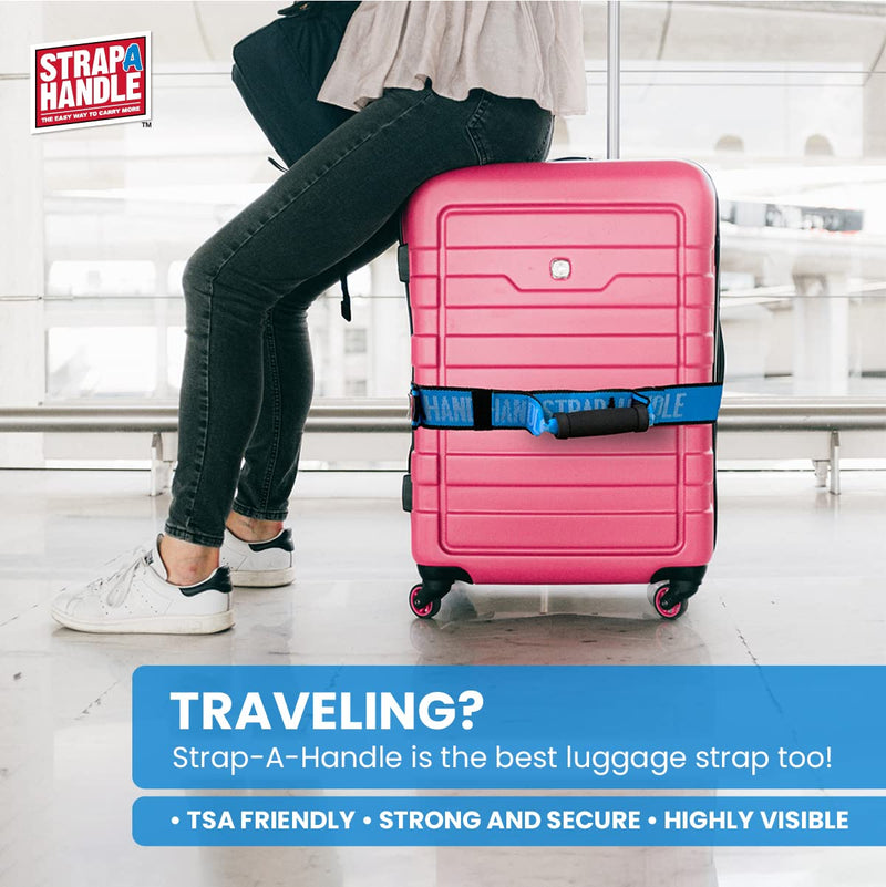 [Australia - AusPower] - Carry Strap with Handle | Adjustable and Strong | for Easy, Safe, Secure Lifting, Moving, Carrying of Heavy Boxes, Groceries, Beach Chairs 6' Length, 40lb. capacity 
