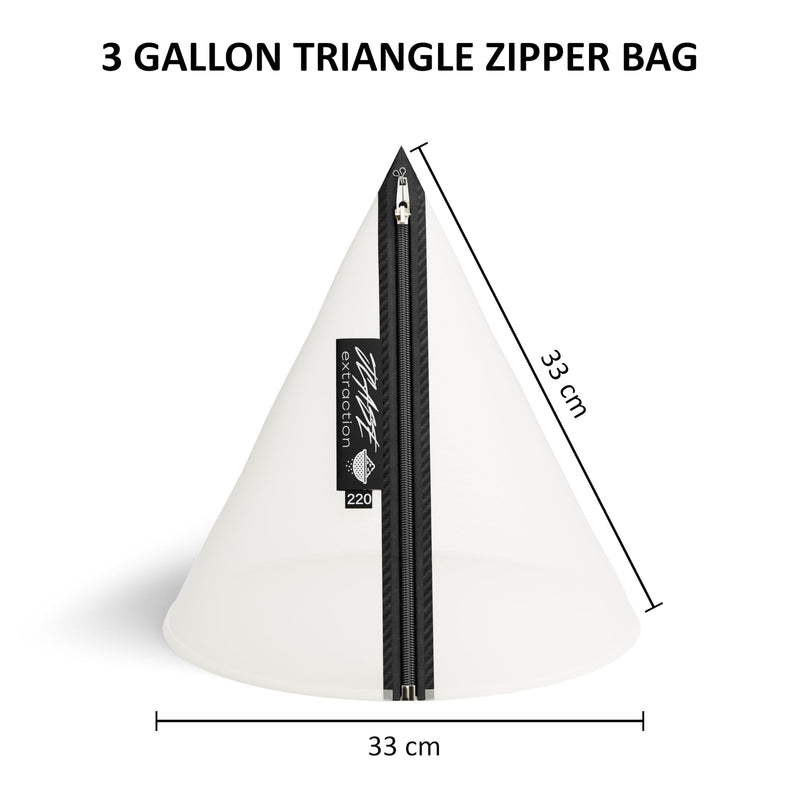 [Australia - AusPower] - Triangle Bubble Bag - 11 Litre / 3 Gallon 220 Micron All-Mesh Zip Filter Bag 30 x 30 cm for Bubble Machine - Perfect for Herb Extraction | Essential Oils | Coffee & Beer Brewing 