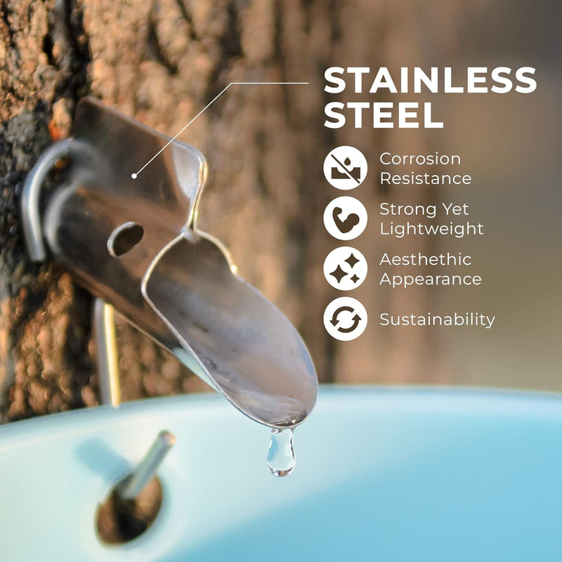 [Australia - AusPower] - Maple Syrup Tree Tapping Kit - Includes Maple Syrup Spiles and Maple Tree Tapping Drill Bit for Tap - Stainless Steel Spiles with Bucket Hook - Maple Tree Tapping Kit - Maple Syrup Supplies (6) 6 