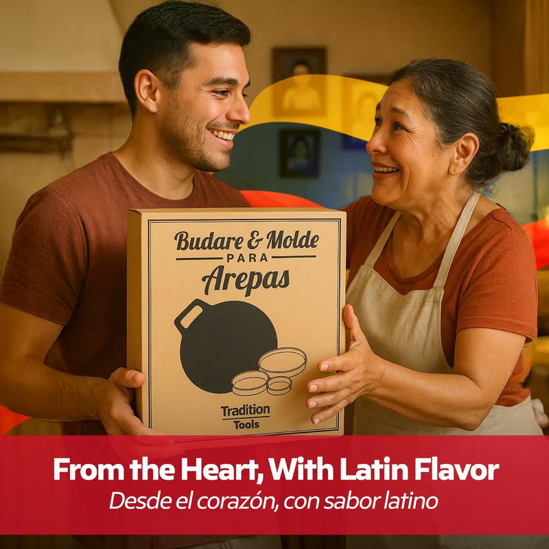 12" Budare for Arepas (Thin) + Molde para Arepas (5.9", 4.3", 3.1") – Plancha para Arepas Colombianas y Venezolanas – Budare para Arepas Venezolanas (Delgado)