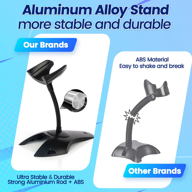 [Australia - AusPower] - OBZ 1D 2D Barcode Scanner with Stand, USB Wired Handheld QR Code Scanner Supports Screen Scan, Portable Automatic CMOS Image Bar Code Reader for Store, Library, Warehouse, POS and Computer Plug & Play USB handheld Scanner with Stand 