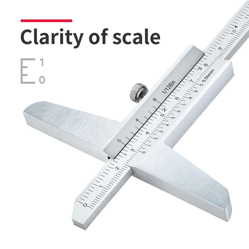 [Australia - AusPower] - 0-150mm Depth Vernier Caliper Micrometer Measuring Tool, 0.02mm Resolution,Carbonsteel Caliper Measuring Tool, DRINYOUNG (0-150/128in Depth Caliper) 0-150/128in （depth caliper） 