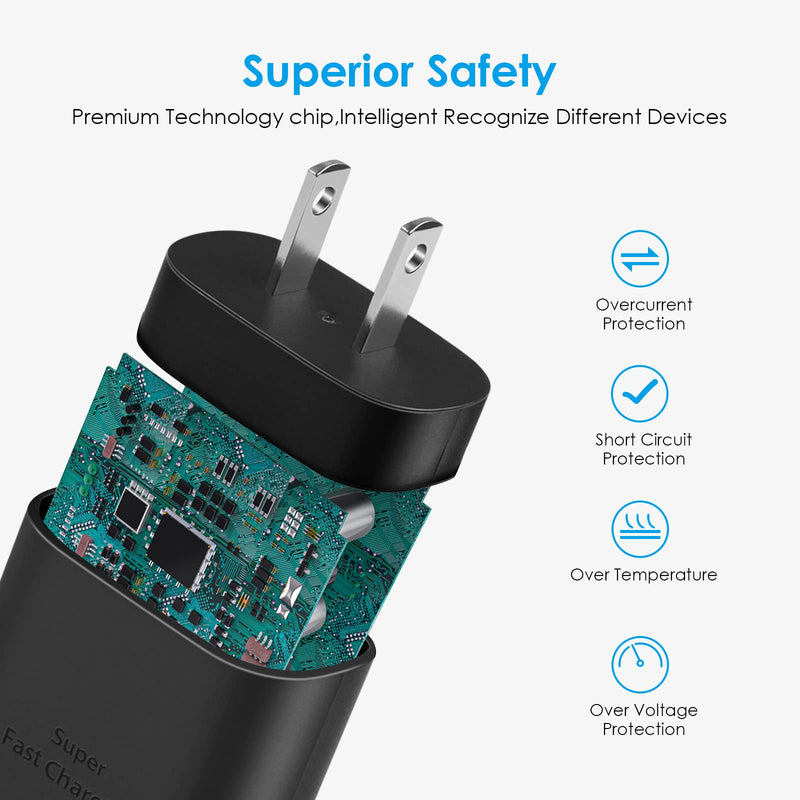 [Australia - AusPower] - Type C Charger Fast Charging-25W USB C Charger with Type C to Type C Cable, USB C Android Charger [PD PPS Compatible] for Galaxy S23/S22/S21 Series/Note 20/10/9 Series/Pixel 4XL/4/3XL 