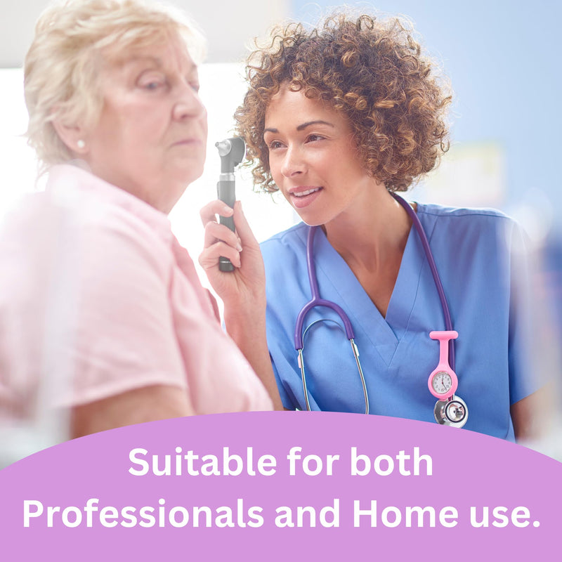 [Australia - AusPower] - Radiance Otoscope with Light German Fiber Optic - Ear Scope with LED Light and Speculum for Ear Examination and Diagnosis - Ideal for Professional and Home Use - Purple Color 