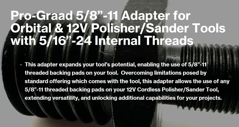 [Australia - AusPower] - 5/16”-24 to 5/8”-11 Adapter for Orbital DA & 12V Polisher Sander Buffer Tools with Internal 5/16”-24 Thread, 5/16”-24 Male x 5/8”-11 Male, Convert Tool to use 5/8”-11 Threaded Backing Pads 5/8"-11 Adapter 