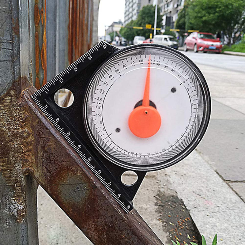 [Australia - AusPower] - Protractor High Precision Mini Slope Measuring Device Inclinometer Multifunctional Tilt Level Ruler Magnetic Pointer Angle Meter (9.5 x 9.5 cm) 9,5x9,5 cm 