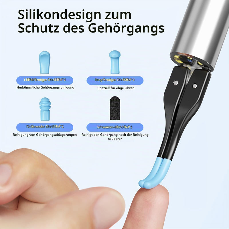 Qimic Ear Wax Remover, 1080P HD WiFi Ear Cleaner, Ear Camera with Tweezers & 4 LEDs, Otoscope for iOS & Android, IP67 Waterproof Ear Cleaner for Adults, Children and Pets