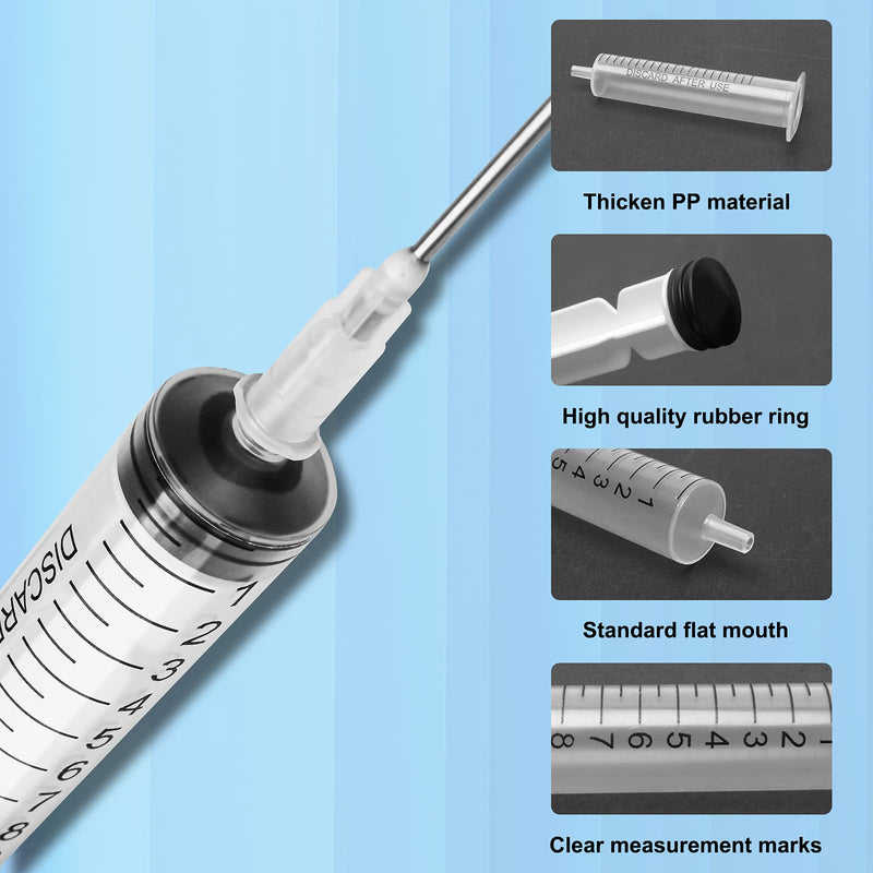 [Australia - AusPower] - 6 Pack-10ml Ink Syringe with 16 Ga Blunt Needle Tip and Soft Plastic Tube Suitable for Glue Application,Liquid Dispensing and Measuring, Pet Food Feeding,Refilling Ink Cartridges,CISS or Flux pen 10ML/6PACKS 
