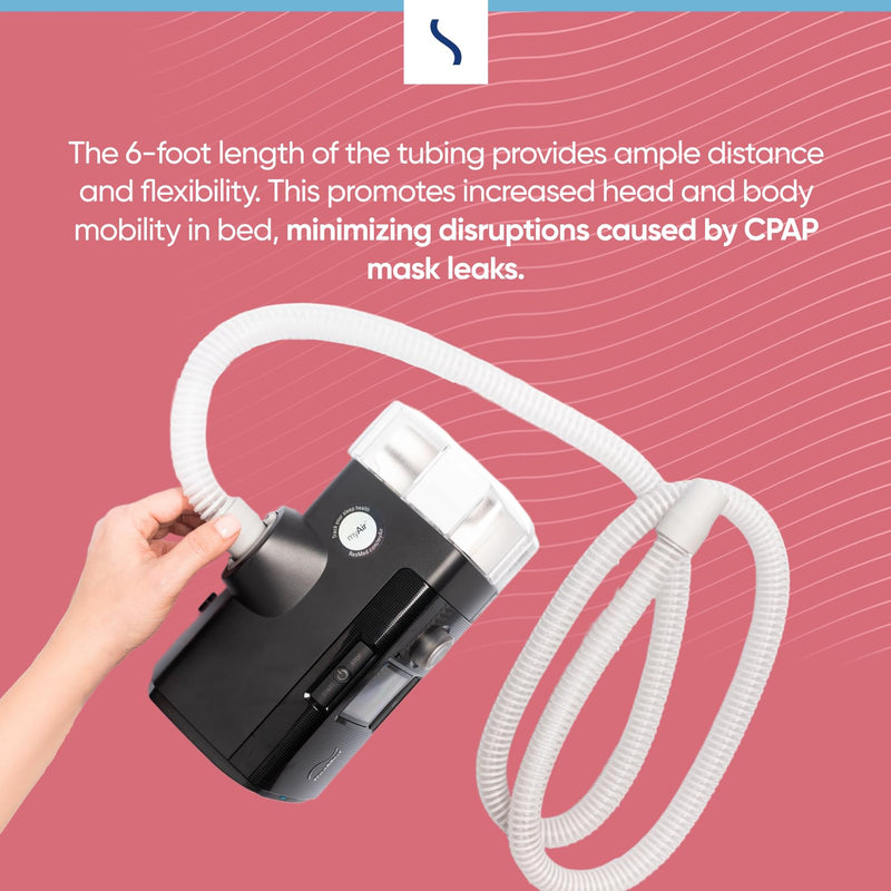 [Australia - AusPower] - Universal CPAP Hose by Snugell (6ft)  Compatible with All Major CPAP Machines and Most CPAP BiPap, and BiLevel Device Brands  Minimize Discomfort and Mask Leaks for a Restful Sleep 