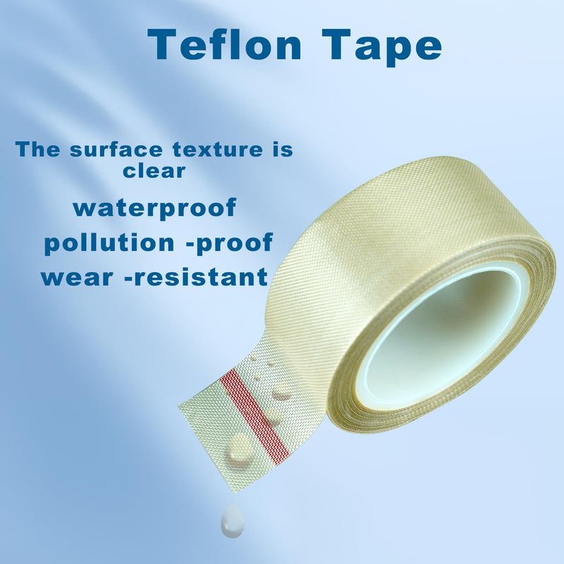 PTFE Telfon Tape high Temperature Tape Welding Sealing Tape for Vacuum Sealer Machine 2 Pieces(25mm x 1133feet x 0.18mm)