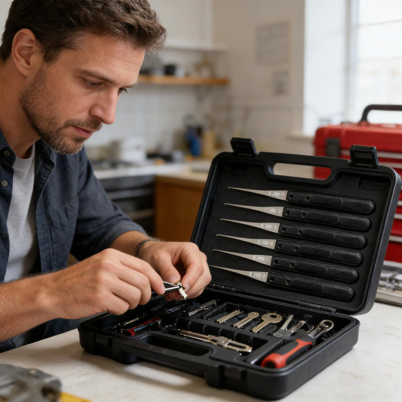 12 Piece Key Extractor Tool Set, Professional Tool for Removing Broken Keys, Locksmith Repair & Maintenance Tool for Car, Door Lock