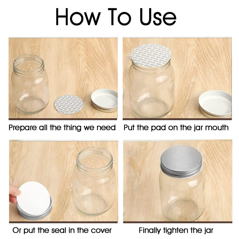 [Australia - AusPower] - 100pcs Foam Lid Liner Pressure Sensitive Seal 70mm PS Foam Resistant Tamper Pressure Sensitive Seal for Round Jar Bottle Cap Liners Seals 