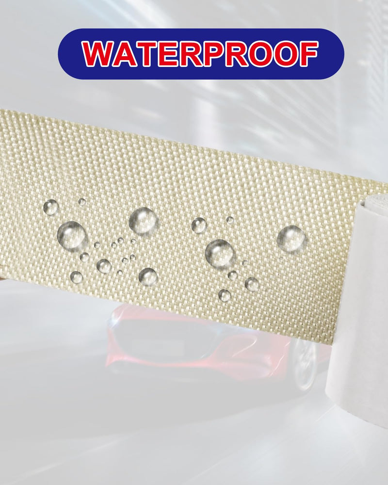 Heat Shield Tape, 1000°C High-Temp Resistant Silica Tape with 100pcs Zip Ties & Scissors for Automotive & Industrial Use, Curved Surface Safe, Strong Adhesive White High-Silica Tape Set *1