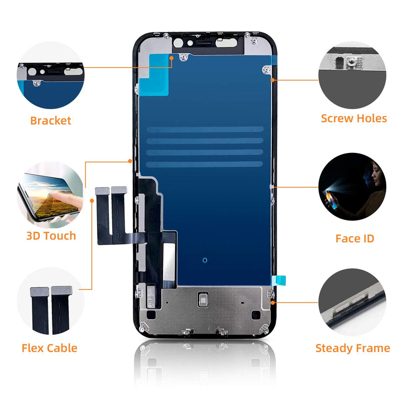 [Australia - AusPower] - for iPhone 11 Screen Replacement 6.1 3D Touch Screen LCD Display Digitizer for A2111, A2223, A2221 Cell Phone Repair Kits+ Waterproof Frame Adhesive Sticker+Screen Tempered Protector+Face ID 11-6.1inch 