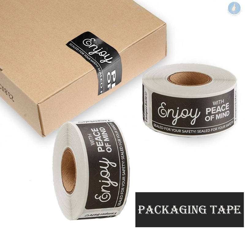 Angel's Peel Lounge Tamper Proof Stickers Roll — Tamper Evident Stickers for Food Safety, Delivery Bags, Drink Lids, Containers, Self Adhesive Seal Tape, Writable Surface - 1x3in 250-COUNTS, Black
