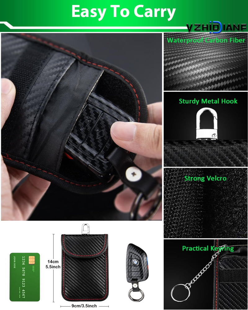 [Australia - AusPower] - Faraday Key Fob Protector (3 Pack), Key Fob Signal Blocker Pouch, Faraday Bags Signal Blocking Security Pouch Anti-Theft Anti-Hacking Car Keys Fob Case Prevent Keyless Car Theft 