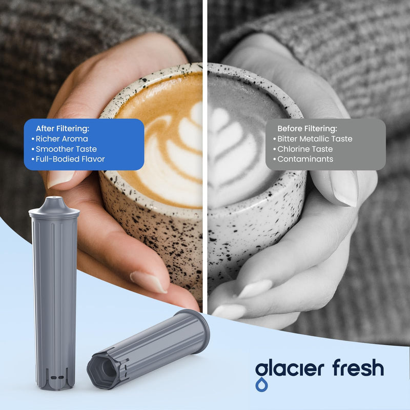 GLACIER FRESH Water Filter Compatible with Jura 71794 Claris Smart+ Filter Cartridge, Fits E6, E8, Z8, Z6, J6, ENA8 Coffee Machines, NSF/42 Certified, 2 Pack