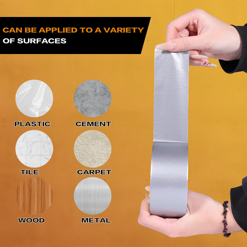 [Australia - AusPower] - Silver Duct Tape Heavy Duty, Waterproof Strong Adhesive Duct Tape for Indoor Outdoor Repairs Packaging Arts Crafts Projects, Tear by Hand 2 Inch x 20 Yards Silver 