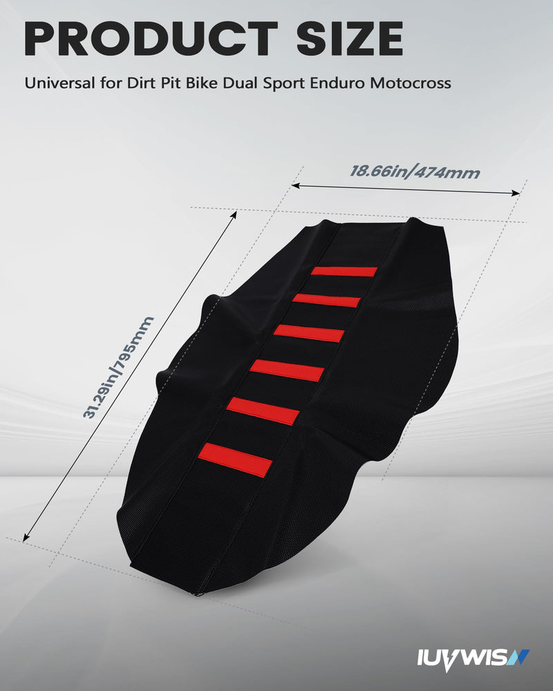 [Australia - AusPower] - Motorcycle Soft Seat Cover Gripper Non-Slip Seat Cover Universal for CRF CR XR 50 110 125 250 450 Hawk SSR Apollo RFZ TAO TAO Dirt Pit Bike Dual Sport Enduro Motocross Red 