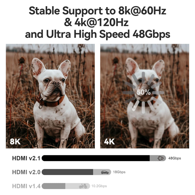8K Fiber Optic HDMI 2.1 Cable 30ft/9m, Long Active HDMI Cable, High Speed Fiber HDMI Cord, 48Gbps, 8K@60Hz 4K@120Hz, Dynamic HDR, eARC, HDCP 2.2&2.3, 3D, for HDTV Monitor Game Laptop Home Theatre