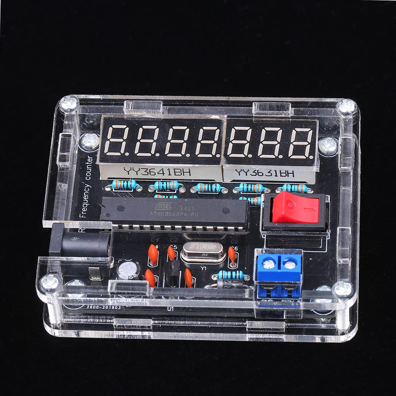 [Australia - AusPower] - Frequency Meter,10MHz Frequency Meter DIY Kit Frequency Counter AVR Frequency with Shell Counter Cymometer Frequency Measurement 0.000 001Hz Resolution 