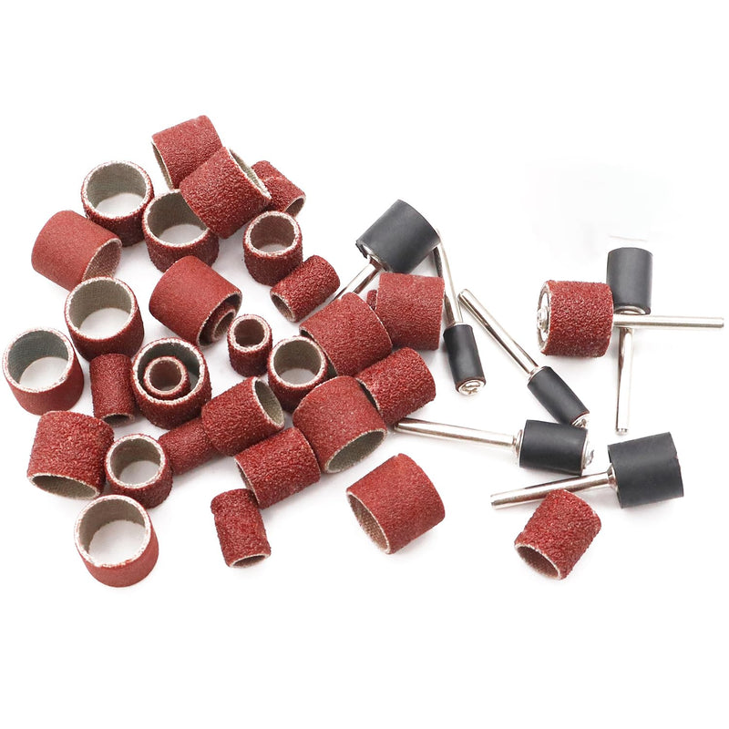mxuteuk Sanding Drum Set, Including 138 Pieces Aluminum Oxide 80 120 240Grit Drum Sanding Sleeves and 12 Pieces Drum Mandrels Sanding Drums with Box