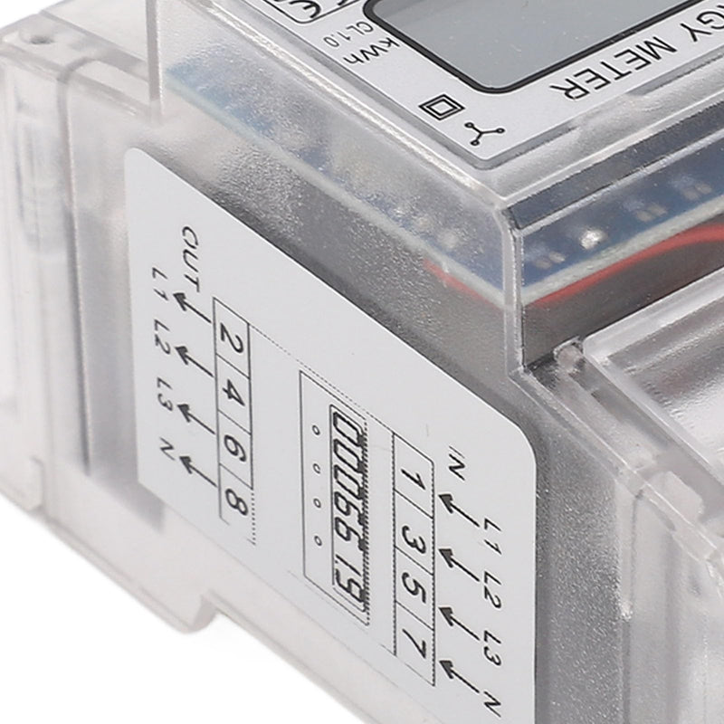 [Australia - AusPower] - 3 Phase 4 Wire Energy Meter, Energy Meter 3 Phase 4 Wire Backlit LCD Display DIN Rail Installation Electricity Meter 10 to 100A 230 400VAC, Ammeters 