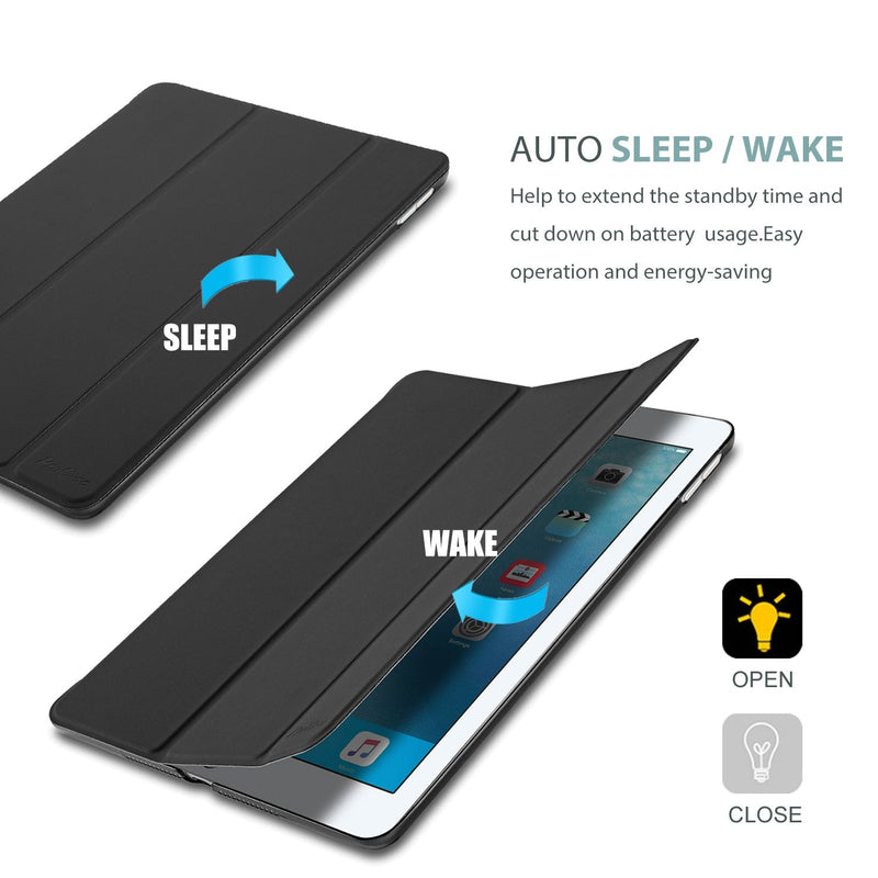 [Australia - AusPower] - Smart Case for 10.5” iPad Air 3rd Generation 2019 / iPad Pro 2017, Slim Stand Cover with Translucent Frosted Back for iPad Air 3 -Black Black 
