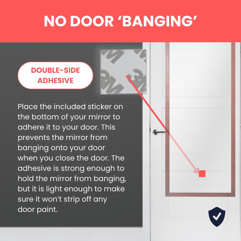 [Australia - AusPower] - Over-The-Door Mirror Hanger (Patent Pending) : Adjustable 14.5-inch Door Mirror Hanger Set w Protective Lining | Over The Door Mirror Hooks Perfect Height &Fit- 2 Mirror Brackets Set 1.5'' Door Depth 