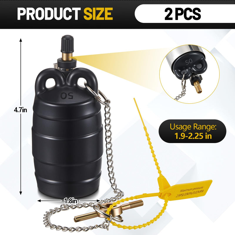 [Australia - AusPower] - Nuanchu 2 Pieces 2 Inch Inflatable Pipe Ball Plug Pressure Test Rubber Black Plumbing Toilet Drain Test Plug 