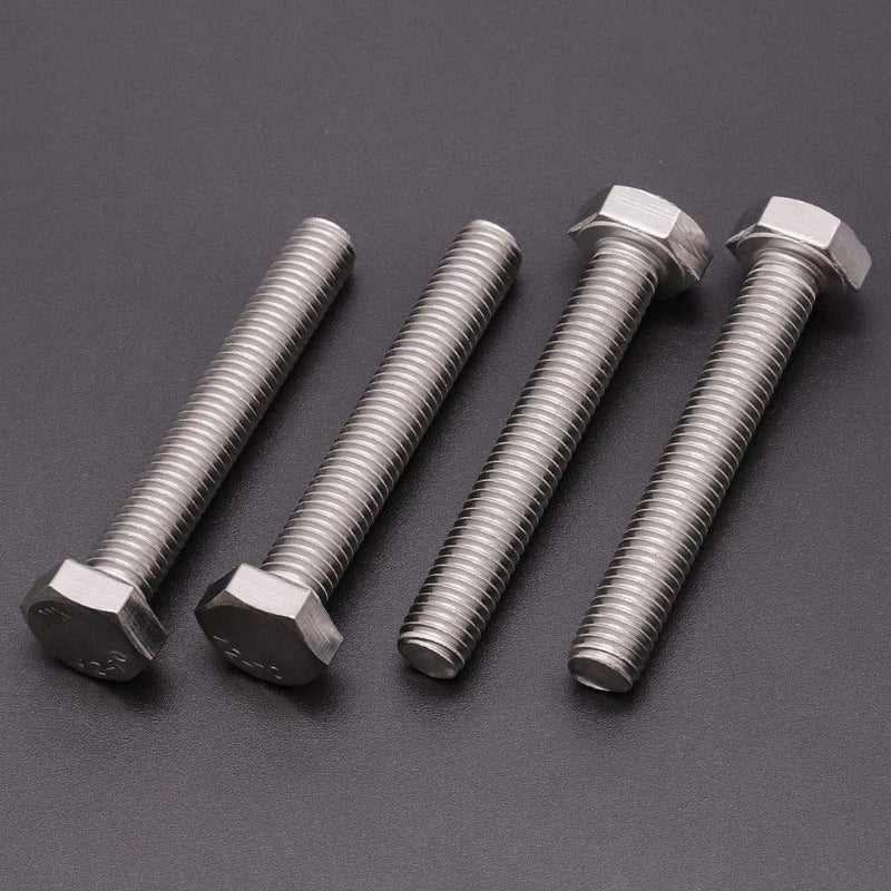 [Australia - AusPower] - 1/2-13 x 4" (4 PCS) Stainless Steel Hex Bolts, Hex Head Screws, Full Thread, Coarse Thread, Plain Finish, Machine Thread, Stainless Steel 304 (18-8) 1/2-13 x 4" 