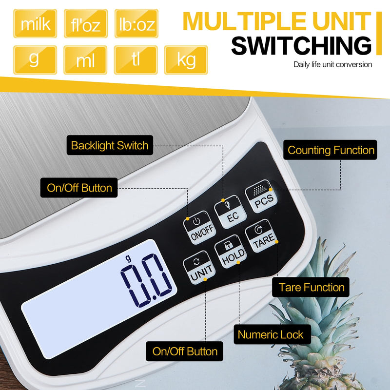 [Australia - AusPower] - Digital Lab Scale 5000g x 0.1g LCD Display Analytical Balance Jewelry Scale with Charging Precision Electronic Scale Scientific Scale 0.1g Accuracy for Laboratory Kitchen Measurement Rechargeable 