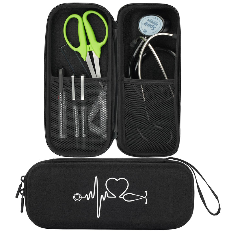 [Australia - AusPower] - Stethoscope Case for 3M Littmann Classic III,Stethoscope Bag for Lightweight II S.E,Cardiology IV,Extra Room for Doctor & Nurse Accessorie Black 