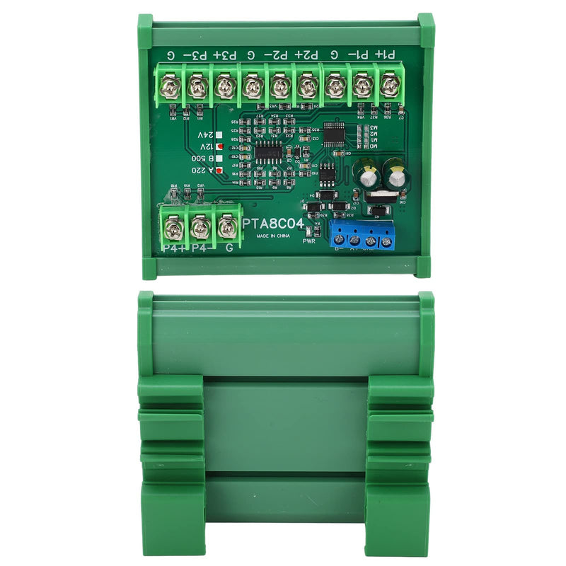 [Australia - AusPower] - Eujgoov Temperature Sensor Module 4ch PT100 RTD RS485 Temperature Sensor Board RTU Collector PTA8C04 with Rail Housing (B500 DC24V) B500 DC24V 