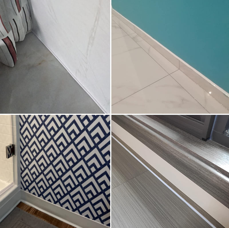 [Australia - AusPower] - Flexible Caulk Moulding Trim Strips, Decorative Sealing Tape, Silicone Sealant Caulking Strip for Stove Sink Toilet Bathtub(White) 1 