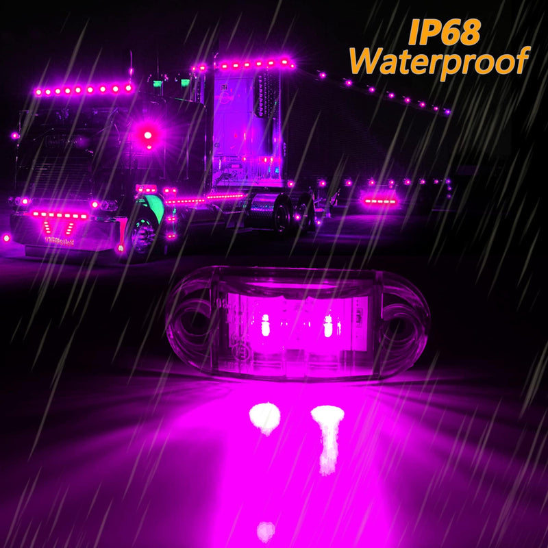 [Australia - AusPower] - 20pcs Purple DC12-24V IP68 Waterproof Trailer LED Lights Side Marker and Clearance Indicators Lights for RV, Camper, Truck, Van, Caravan and Boat, Front and Rear 20Pcs Purple 