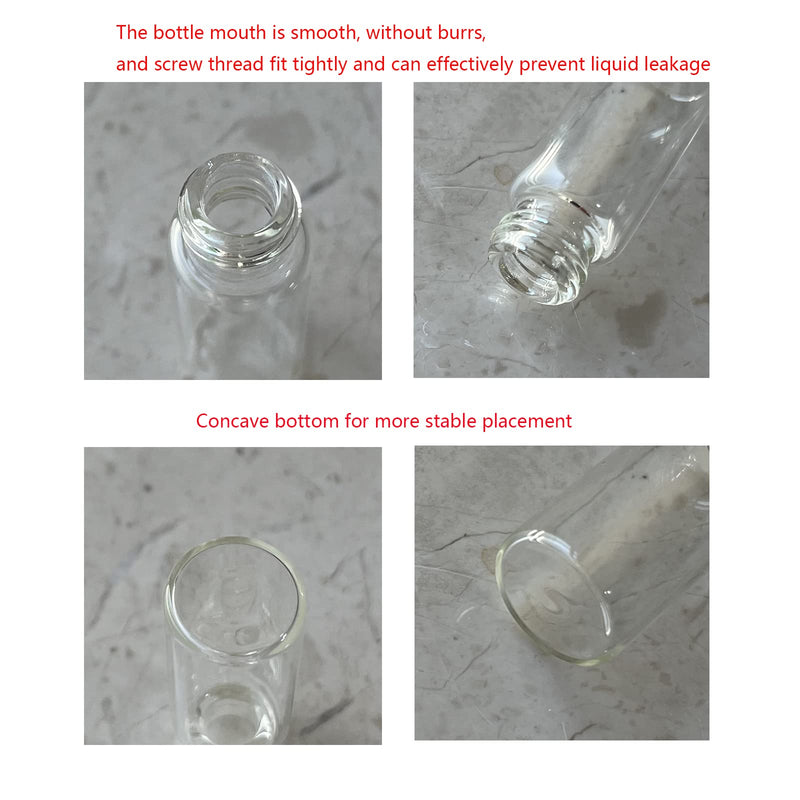 [Australia - AusPower] - 4ml Clear Glass Vials with Screw Caps and Plastic Stoppers, 1 Dram Small Liquid Sample Vial, Leak-Proof Vial, 12PCS 4ml 12 