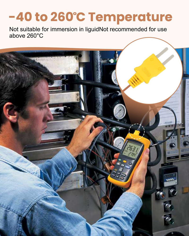 [Australia - AusPower] - 80PK-1 K-Type Bead Temperature Probe Fit for Fluke thermocouple Meters, 1M Length High Accuracy 