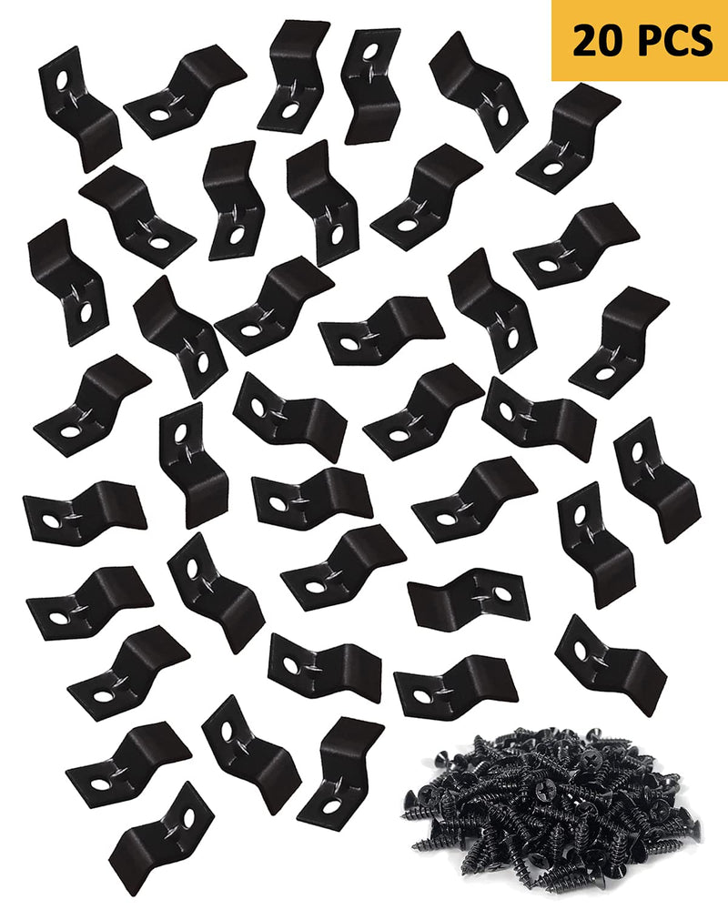 [Australia - AusPower] - Table Top Fasteners, Z Clips for Table Tops 20 Packs (Black) 