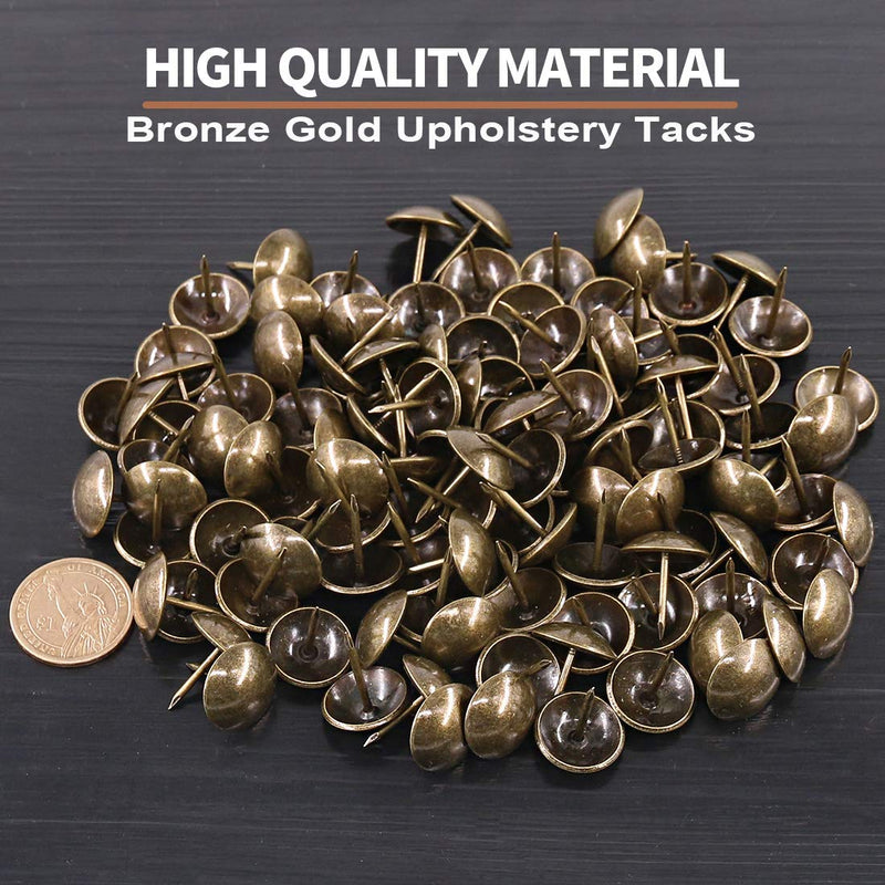 [Australia - AusPower] - Keadic 200Pcs [ 3/4" in Diameter ] Antique Upholstery Tacks Furniture Nails Pins Assortment Kit for Upholstered Furniture Cork Board or DIY Projects - Bronze 3/4"(200pcs) 
