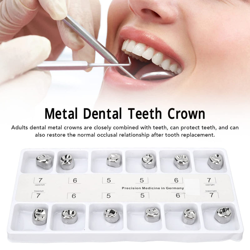[Australia - AusPower] - Metal Dental Teeth Crown, Reduce Tooth Loss Rustproof Dental Molar Metal Crowns for Hospital 
