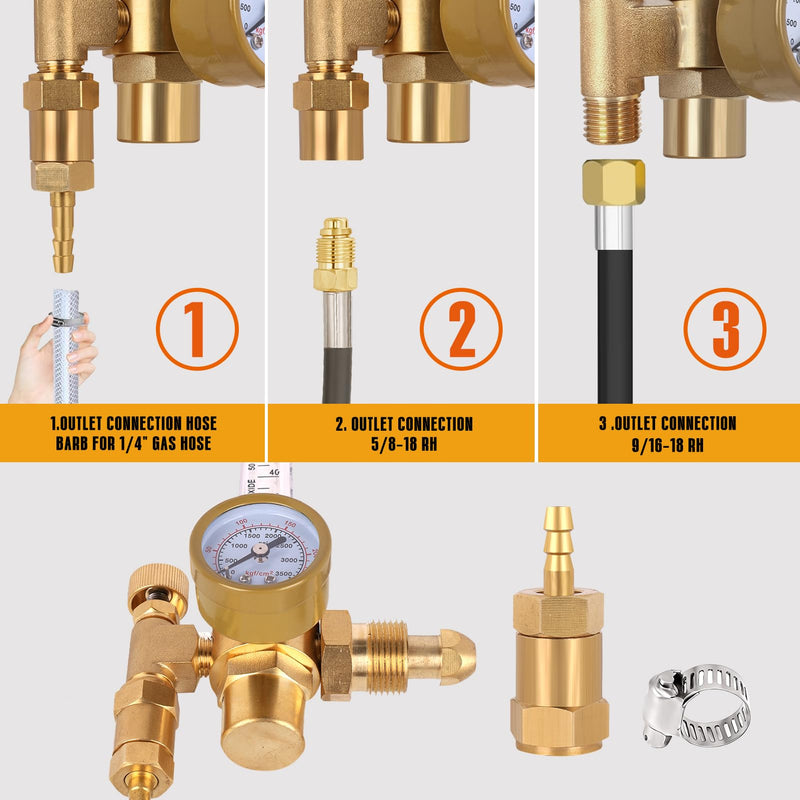 [Australia - AusPower] - Argon/CO2 Mig Tig Flow Meter Gas Regulator Gauge Welding Weld 