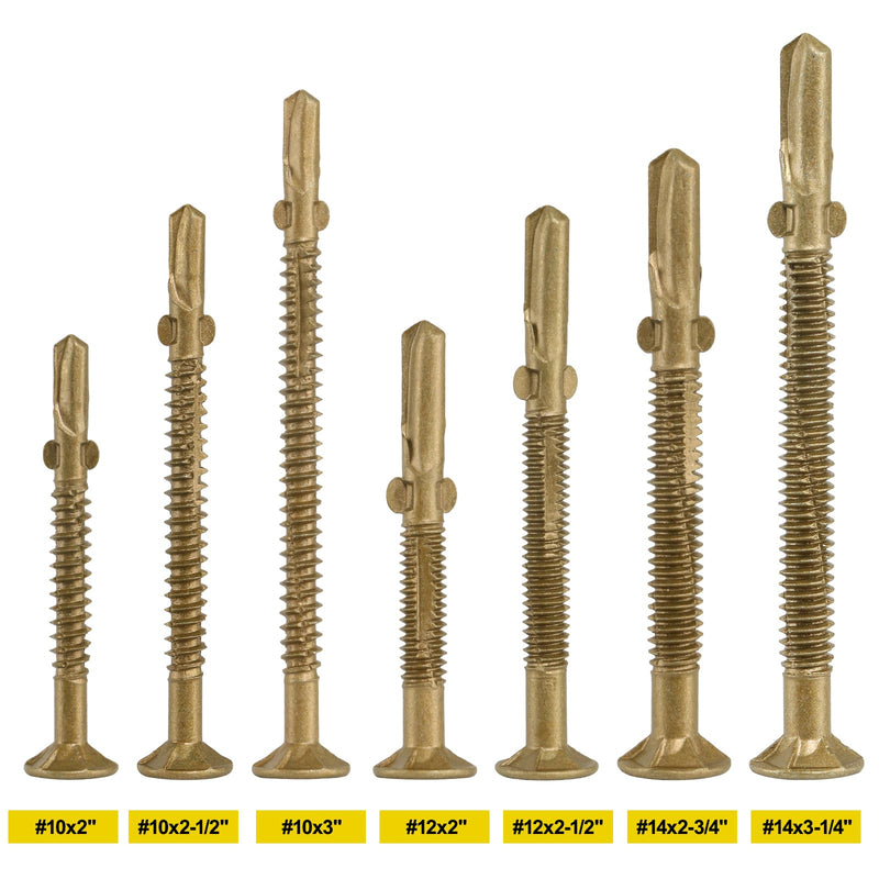 [Australia - AusPower] - #12 x 2" Trailer Deck Screws, Self-Drilling Screws for Metal, 79Pcs T25 Star Bits Reamer Tek Screws for Trailers, for Attaching Wood to Steel or Aluminum #12 x 2in 79Pcs 