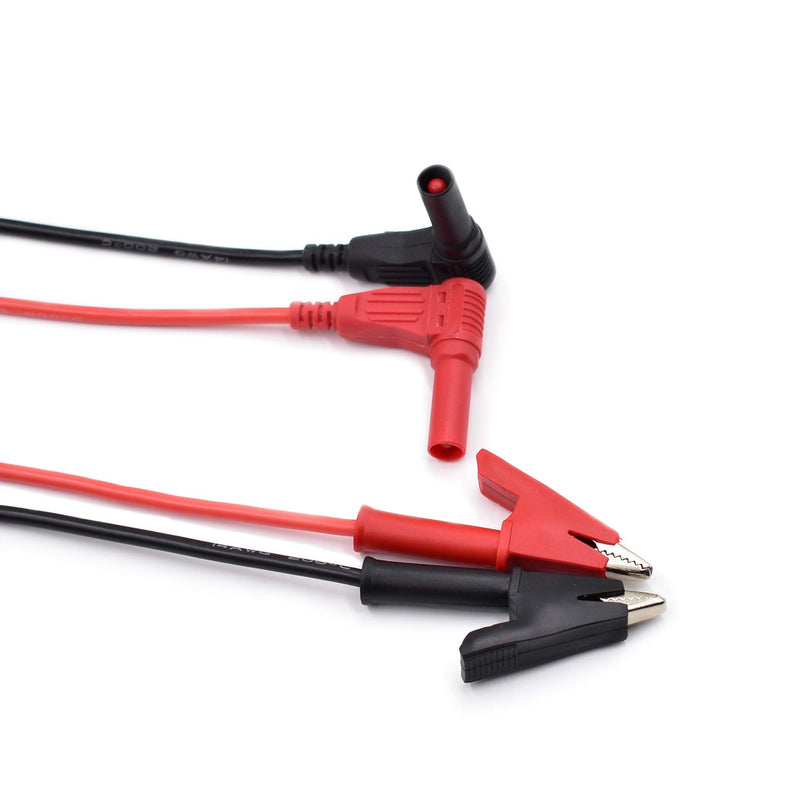 [Australia - AusPower] - 14 Gauge Multimeter Test Leads Right Angle Banana Plug to Alligator Clip Heavy Duty Silicone Wire for Electrical Testing 6 Feet Right Angle Banana Plug to Alligator Clip 6Ft 