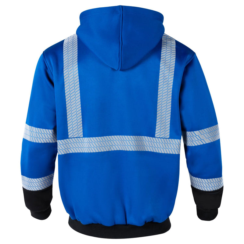 VENDACE High Visibility Reflective Safety Fleece Sweatshirt Hoodies for Men ANSI Class 3 Hi Vis Pullover Hoodie Jacket(Royal blue,2XL) XX-Large Royal Blue