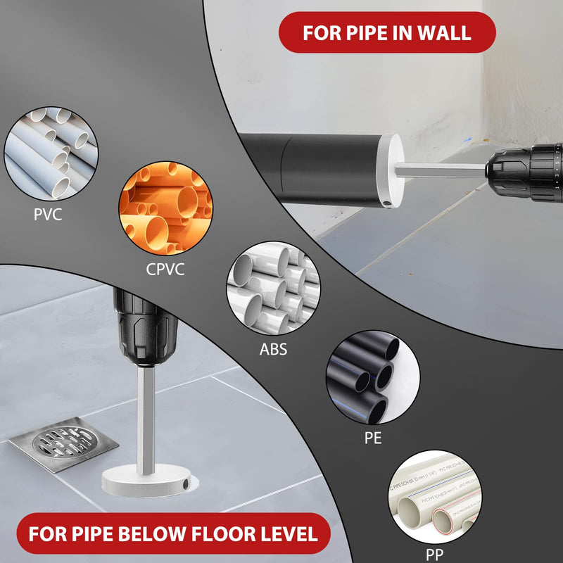 [Australia - AusPower] - Inside Pipe Cutter for 1-1/2 Inch and 2 Inch Schedule 40 Pipe, 7 Inch Cutting Depth Internal PVC Pipe Cutter Plumbing Tool with Aluminum Alloy Body, Stainless Steel Shaft, Steel Blade Silvery 