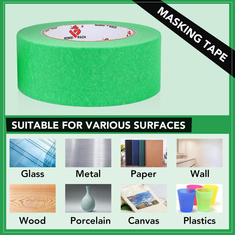 [Australia - AusPower] - BOMEI PACK Painters Tape 3 Inch, 3D Printing Tape 3 Inches x 55 Yards for Laser Cutting, 21-Day Clean Removal Wide Green Masking Tape 3in x 55yards 