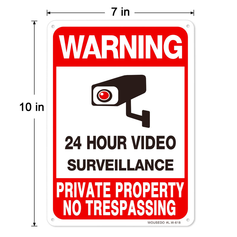 [Australia - AusPower] - 2-Pack Private Property No Trespassing Sign,Video Surveillance Signs Outdoor,Rust Free Aluminum 10 x7 Inches Security Camera Sign for Home,Business,CCTV,UV Protected & Waterproof 