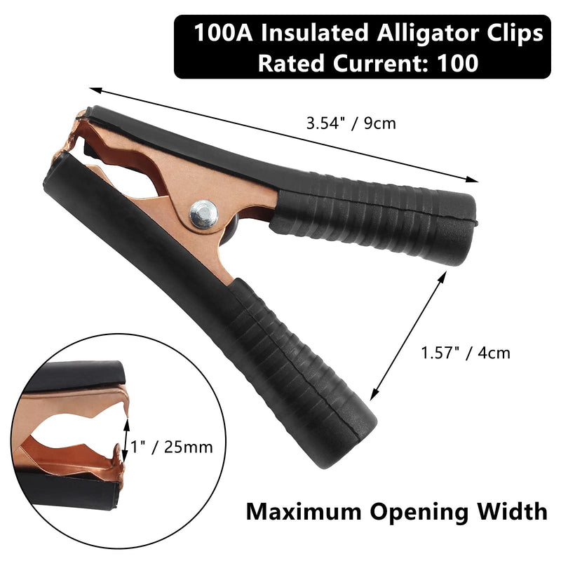 [Australia - AusPower] - 10Pcs 100A Insulated Alligator Clips Electrical Heavy Duty Alligator Clamps, Battery Replacement Cable Metal Spring Loaded Jumper Clips for Car Auto Vehicle Boat (Red & Black） 